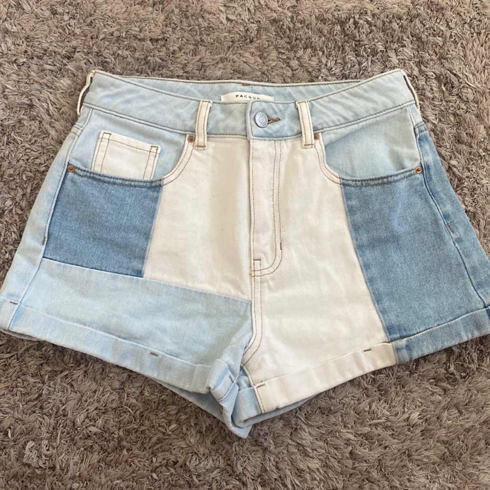 PacSun patchwork mom jean shorts